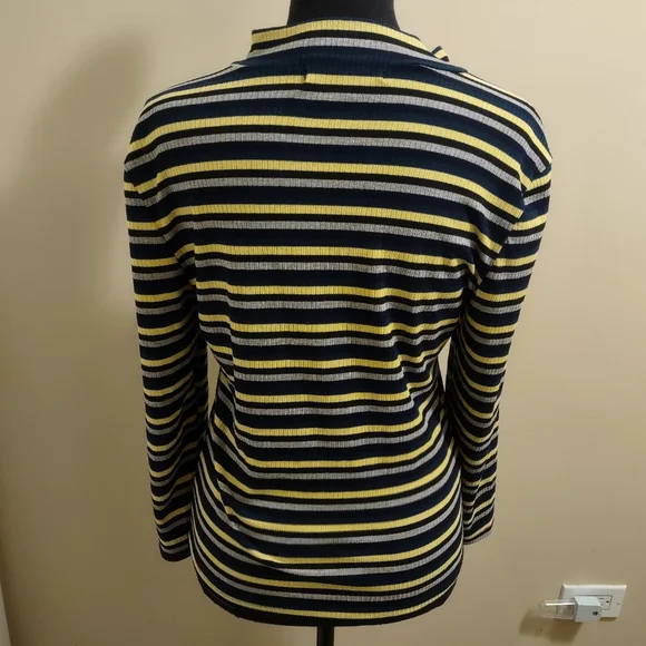 Striped Long Sleeve Zip-Up Top - Picture 10 of 10
